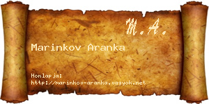 Marinkov Aranka névjegykártya